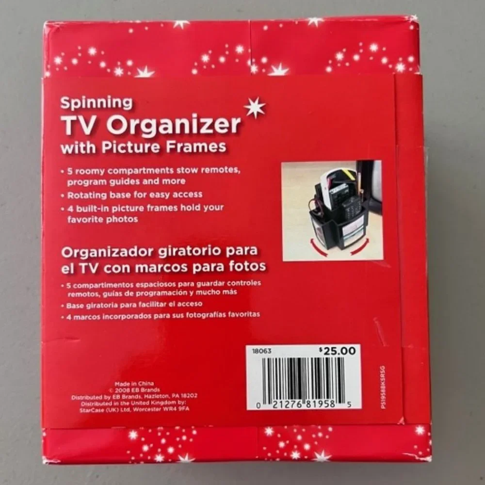 Spinning TV Desk Organizer With Picture Frames - EB Brands - New
